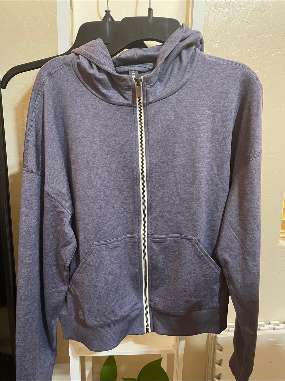 Vuori Heathered Purple Full-Zip Hoodie